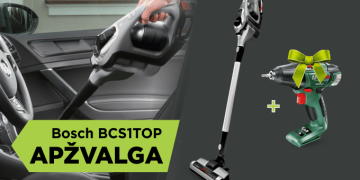 Analogų neturintis belaidis dulkių siurblys „Bosch BCS1TOP“