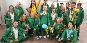 Iškilmingai sutikti pasaulio vasaros specialiosios olimpiados žaidynių dalyviai