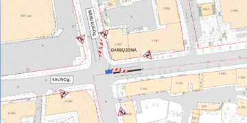 Dėl planuotų darbų sostinės  Mindaugo ir Kauno gatvėse – laikini eismo ribojimai
