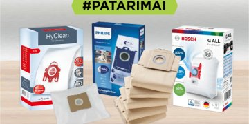 Į ką atkreipti dėmesį renkantis dulkių maišelį?