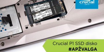 „Crucial P1“ SSD disko apžvalga [VIDEO]