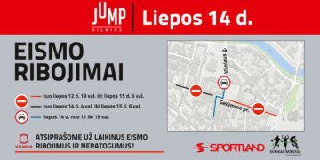 Renginio „JUMP Vilnius” metu – laikini eismo ribojimai