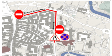 Dėl planuotų darbų laikini eismo ribojimai B. Radvilaitės gatvėje