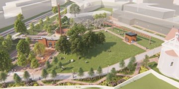 Prie Šv. Stepono bažnyčios kuriamas unikalus skveras: kaminas virs periskopu, smalos katilas – amfiteatru