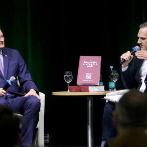 Kas yra kas žinyno renginyje prezidentas Gitanas Nausėda_moderatorius Ridas Jasiulionis.jpg