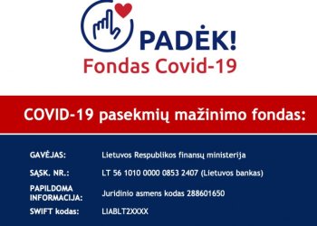 Į naują koronaviruso fondą kviečiamos aukoti įmonės ir gyventojai