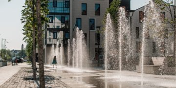 Vilniuje – nauja vieša poilsio erdvė su fontanu