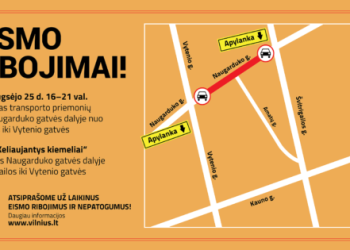 Laikini eismo ribojimai Naugarduko gatvės atkarpoje