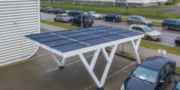 automobilių stoginės su integruotomis saulės elektrinėmis