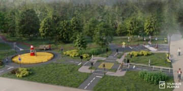 Naujoje viešojoje erdvėje Karoliniškėse planuojama ir saugaus eismo mokymo zona vaikams