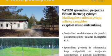 Visuomenei susipažinti teikiamas VATESI sprendimo išduoti Maišiagalos radioaktyviųjų atliekų saugyklos eksploatavimo nutraukimo licenciją projektas