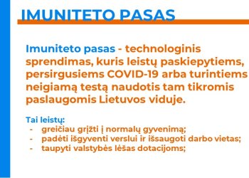 Išsilaisvinimui nuo COVID-19 Vilnius siūlo Imuniteto pasą
