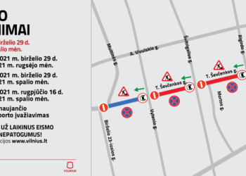 Rekonstruojant šilumos tinklus – eismo ribojimai T. Ševčenkos gatvėje