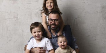 Virtuvės šefas Gian Luca Demarco su šeima