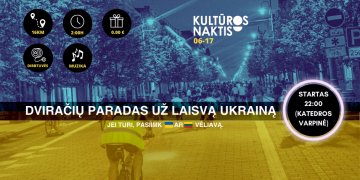 Naujas būdas išreikšti paramą – per „Kultūros Naktį“ vilniečiai kviečiami į masinį dviračių paradą už laisvą Ukrainą