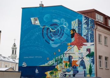 Izraelio dovana Vilniui – ryškiaspalvis gatvės meno kūrinys