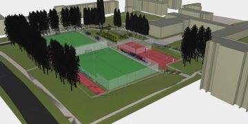 Pasirašyta rangos sutartis dėl Vilniaus Lazdynų mokyklos sporto aikštyno atnaujinimo