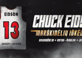 Generolas sugrįžta. Į „Jeep“ arenos palubes bus iškelti „Ryto“ legendos – Chucko Eidsono marškinėliai.