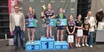 Karina Milto ir Kaja Tvorogal iš Mickūnų – tarptautinio stalo teniso turnyro nugalėtojos