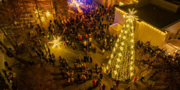 Kalėdinė eglė sužibo ir Lentvaryje: scenoje pasirodė Monique