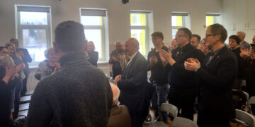 Riešėje pagerbtas lietuvybės puoselėtojas Algimantas Masaitis