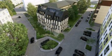 Žirmūnuose planuojamas naujas daugiabutis su vaikų aikštele ant stogo