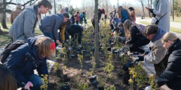 Šeškinės talkoje pasodinta 4600 krūmų