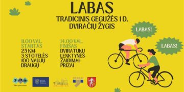 Gegužės 1 d. – tradicinis dviračių žygis „Labas“