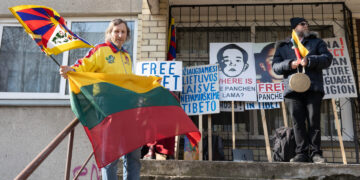 Vilniuje prie Kinijos ambasados surengtas Tibeto rėmėjų piketas