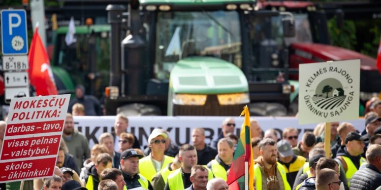Ūkininkų protestas prieš mokesčių pertvarką. ELTA Andrius Ufartas