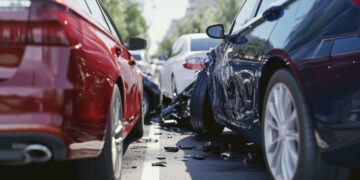 Masinė avarija Vilniaus Savanorių prospekte: susidūrė penki automobiliai, du vairuotojai sužaloti