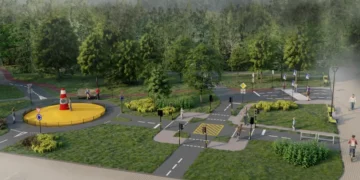 Nauja viešoji erdvė Karoliniškėse – vieta vaikų edukacijai apie saugų eismą ir gyventojų poilsiui