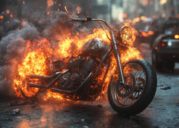 Vilniuje pavogtas ir padegtas motoroleris