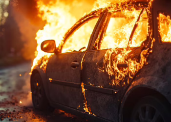 Ketvirtadienio vakare sostinėje padegtas automobilis