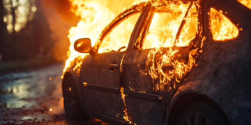 Ketvirtadienio vakare sostinėje padegtas automobilis