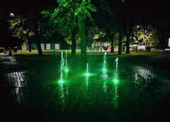 Žalia spalva nušvis Trakų fontanas