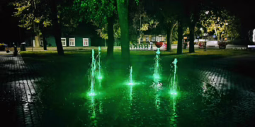 Žalia spalva nušvis Trakų fontanas