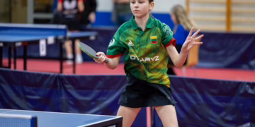 Auksas ir sidabras iš tarptautinio stalo teniso turnyro Latvijoje