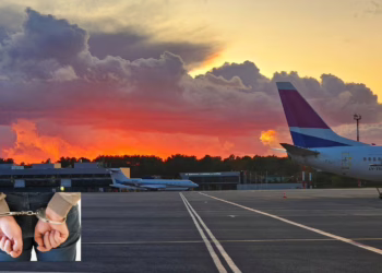 Pasieniečiai jėga iš lėktuvo Vilniaus oro uoste iškrapštė girtą keleivį