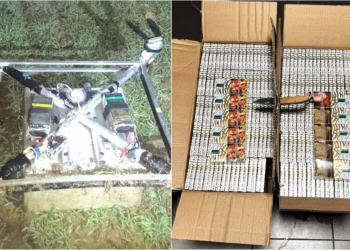 Šalčininkų rajone nutupdytas dronas su 1 tūkst. baltarusiškų cigarečių