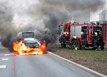 Neaiškios aplinkybės: prie Vilniaus ligoninės degė du automobiliai