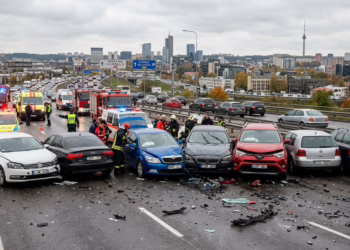 Masinė avarija Vilniaus vakariniame aplinkkelyje: susidūrė net 7 automobiliai